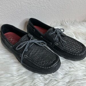 Twisted X Driving Moc Black Fish/Gray, New, Women’s Size 10